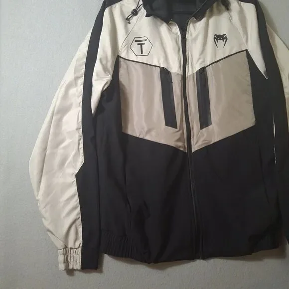 Venum Transcendent Titans Evolve Track Jacket Men’s Large Beige Black Snake Logo - Picture 3 of 12